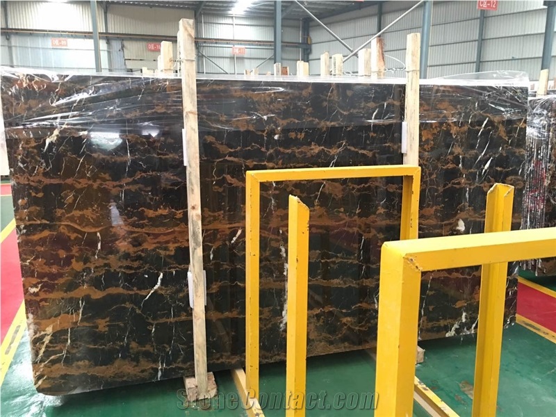 Black And Gold Jade Portoro Gold Marble Slab Hot Sell