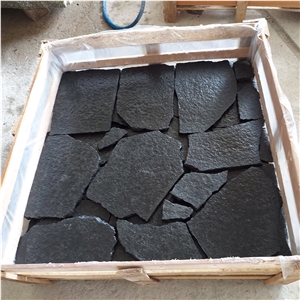 Black Basalt Flagstone Paver Hardscape