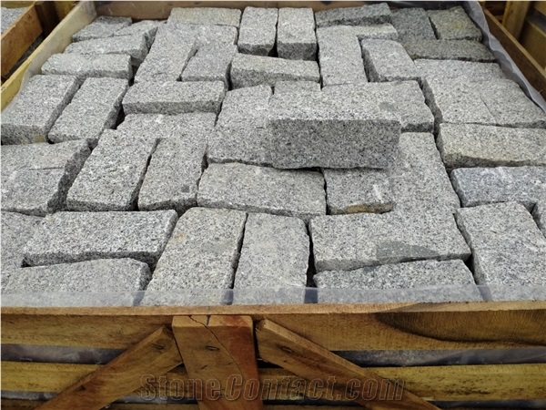 WHITE XS Granite Cube Stone, Cobble Sett,Cobble Pavers,Cobble Stone
