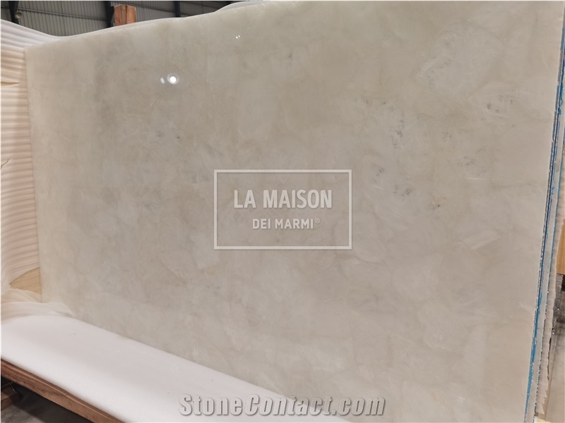 Crystal White Semiprecious Stone Composite Honeycomb Panels