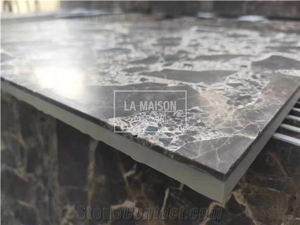 Dark Emperdor Marble Laminated Composite Ceramic  Floor/Wall