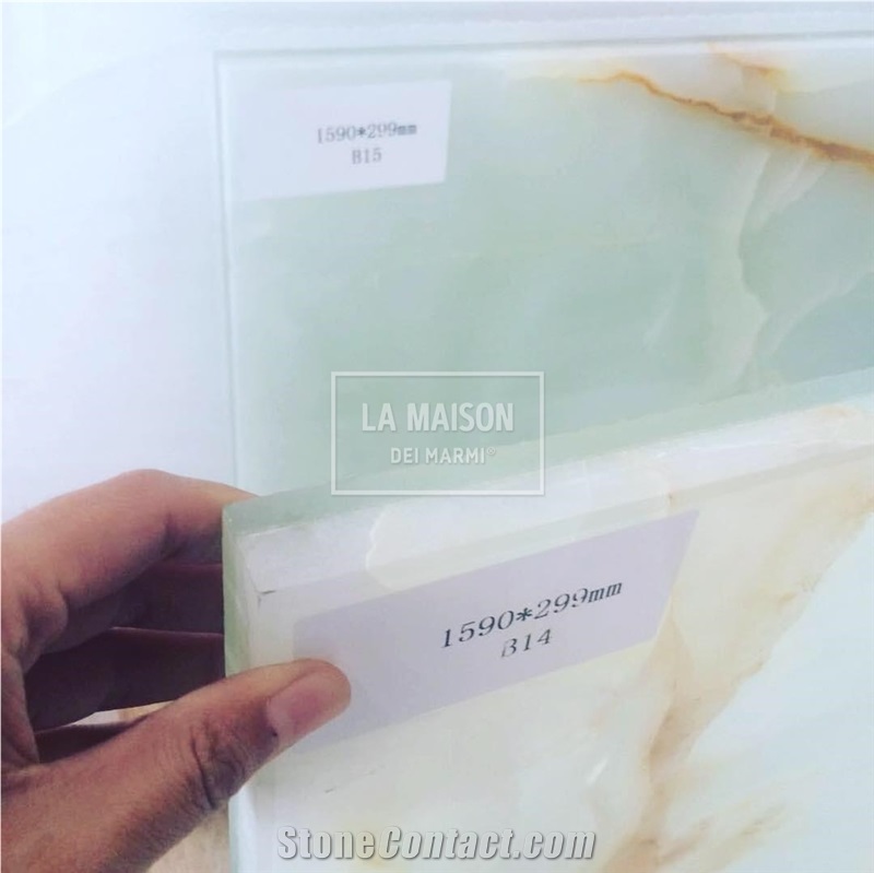White Onyx Natural Laminated Composite Glass Panels