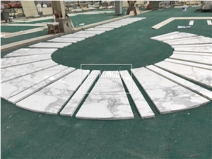 Calacatta Natural Marble Interior Spiral Staircase Steps And Riser