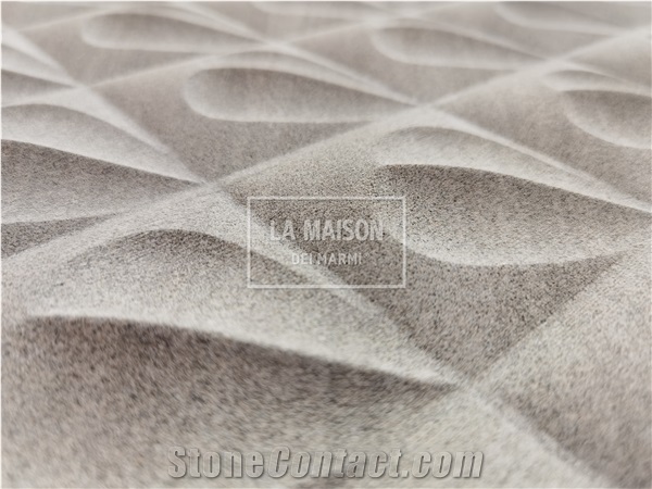 Lyon Grey Natural Marble CNC 3D Carving Wall Panels