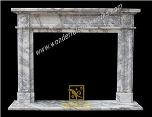 Italian Arabescato Marble Fireplace