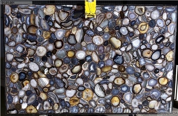 Black Agate Gemstone- Semiprecious Stone Slabs