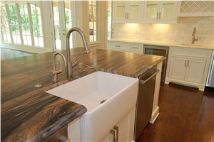 Sandalus Leather Quartzite Itchen Countertop, Island Top