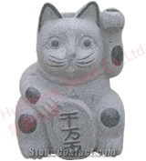 Grey Granite Animal Cat Sculpture