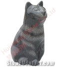 Grey Granite Animal Cat Sculpture