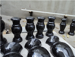 Absolute Black Granite Memorial Candle And Gravestone Vase