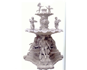 Beautiful Children White Marble Sculptured Fountains