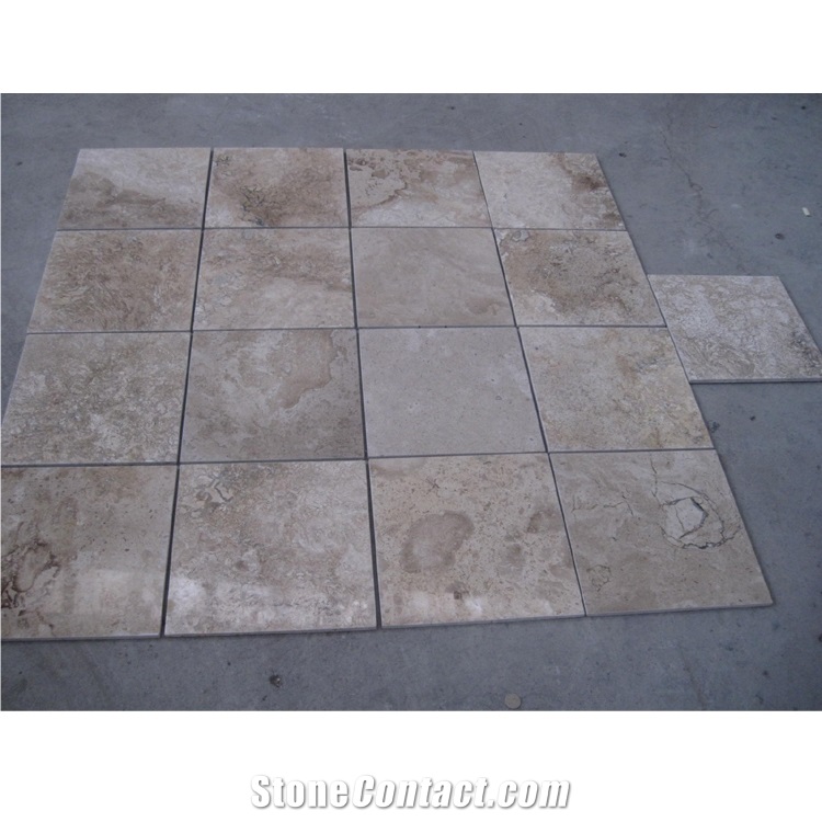 Beige Travertine  French Pattern Paver Tiles For Pool Coping