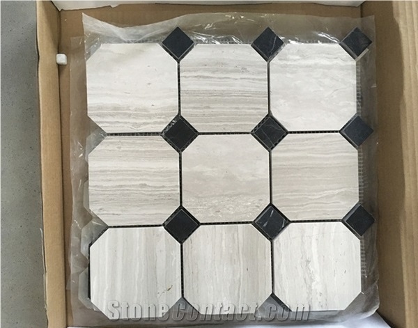 Bianco Carrara White Marble Mosaic Tiles For Wall Decoration