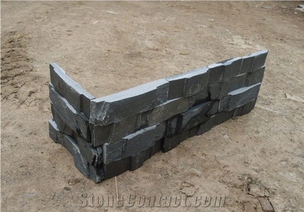 Black Water Flowing Shaped Thin Six Strips Culture Stone