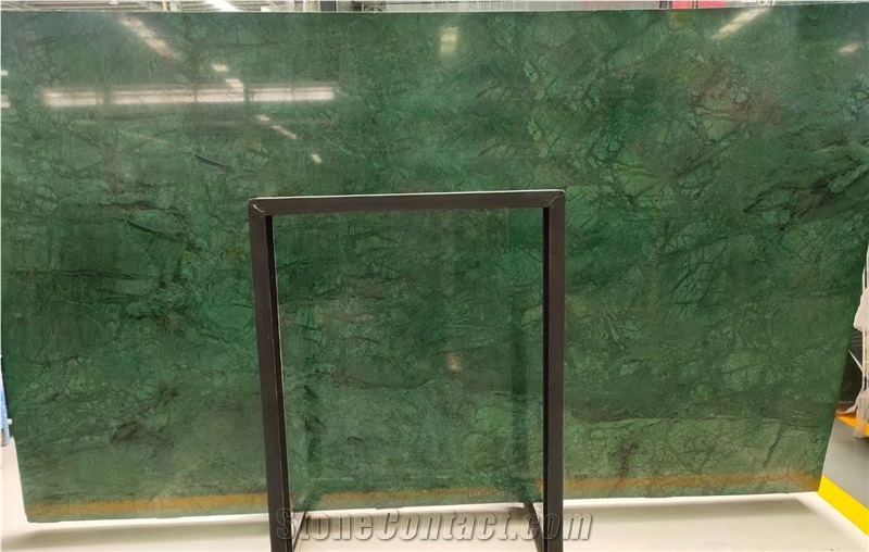 Cheap India Big Flower Green Marble Slabs & Tiles