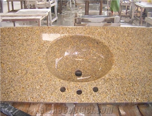 Cheap Ivory Gold Granite Bathroom Counter Top