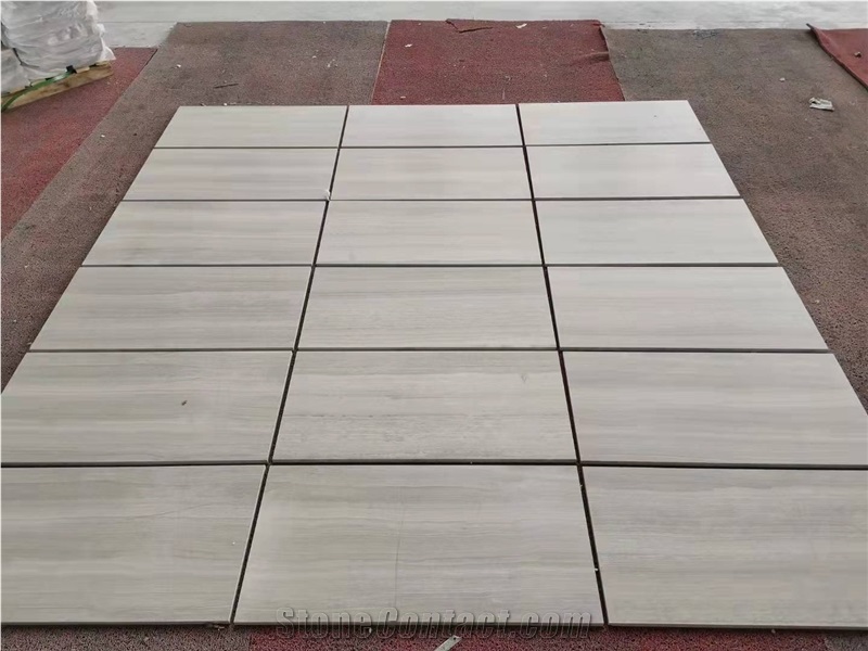 China Factory Polished White Wooden Marble Tiles & Slabs