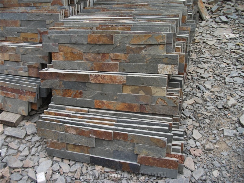 China Rusty Slate Thin Culture Stone Panel Cladding