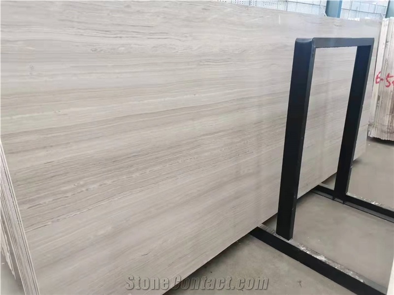China Supplier White Wooden Marble Big Slab