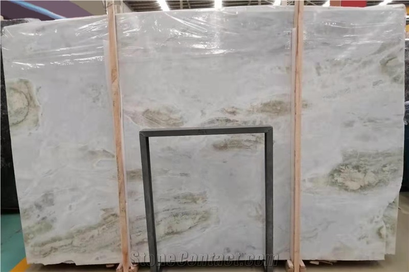 Chinese Ink Painting Green Marble Slabs Tiles