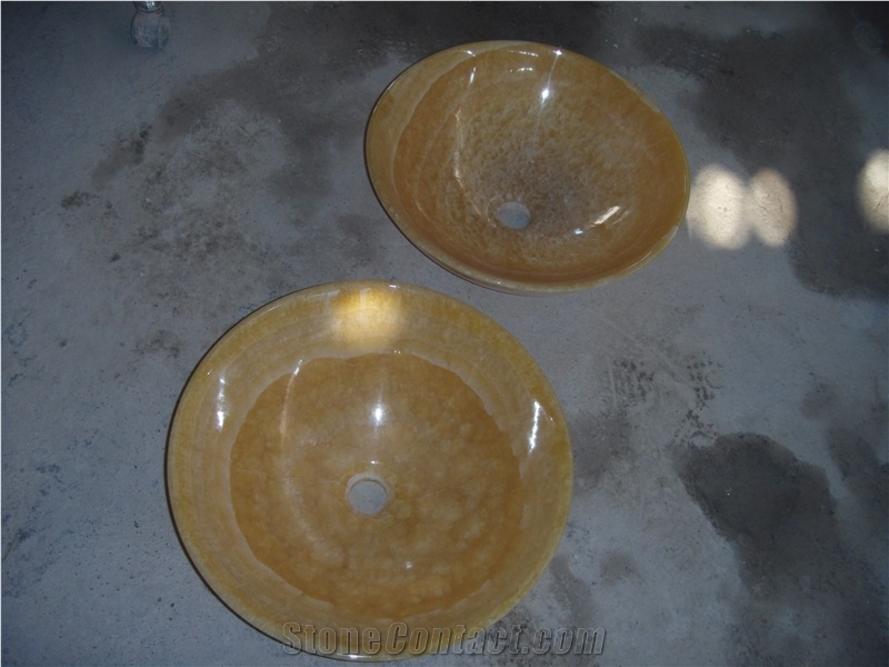 Chinese Yellow Honey Onyx Vessel Sinks,Basin,Bowl