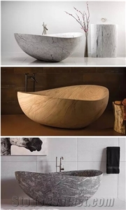 Natural Stone Marble Bathtub Freestanding Bathroom Bathtub
