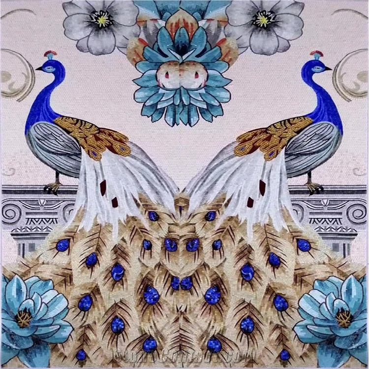 New Style Beautiful Peacock Mosaic Pattern Wall Art Design