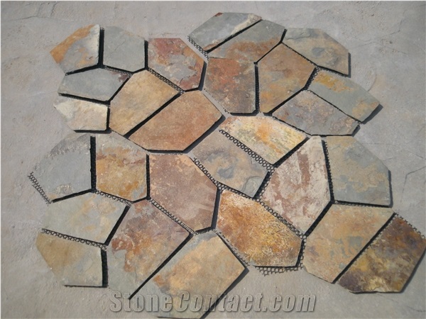 P014 Yellow Rusty Slate Veneers,Cultured Stone