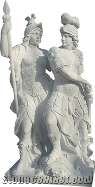 Pure White Marble Elegant Women Statue Sculptures