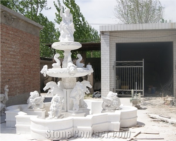 Round Square Fountains,Water Features Hand Carving Stone