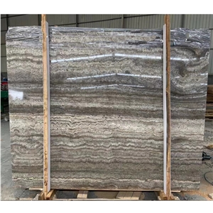 Silver Grey Travertine Slab And Tiles For Walling