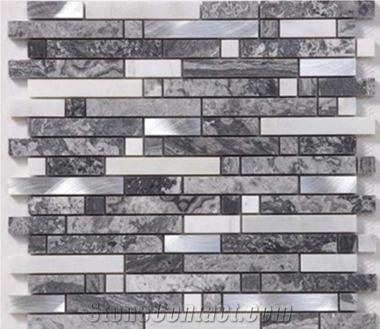Thin Marble Mosaic Tiles,Multicolor Marble Mosaic Wall Tiles