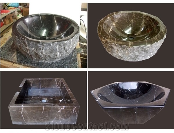 Various Cheap Natural Black Marble Sinks, Wash Bowls