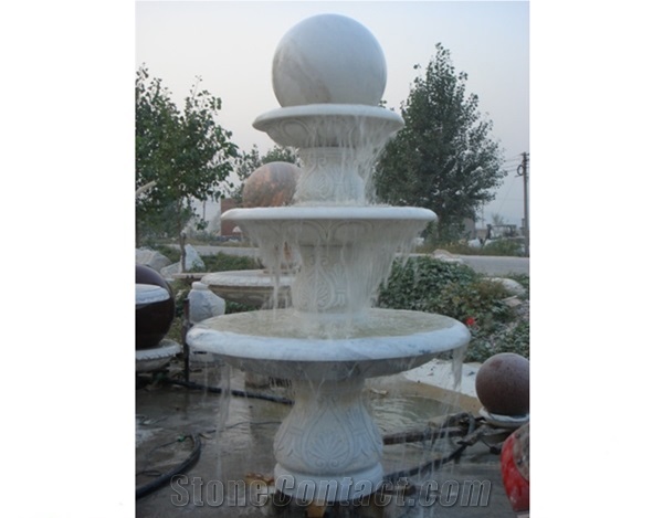 White Marble Fountains With Children Sculptured
