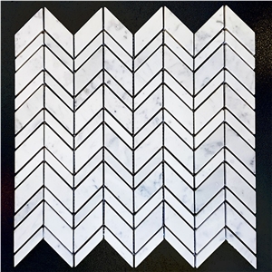 White Marble Mosaic Tiles And Wall Panel