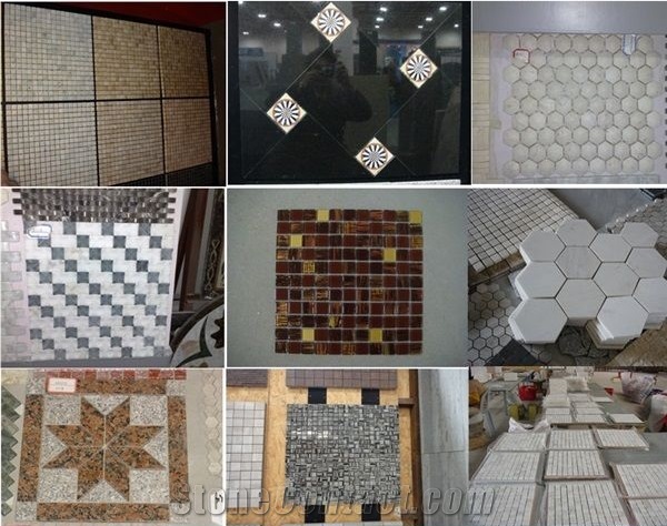White Marble Mosaic Tiles And Wall Panel