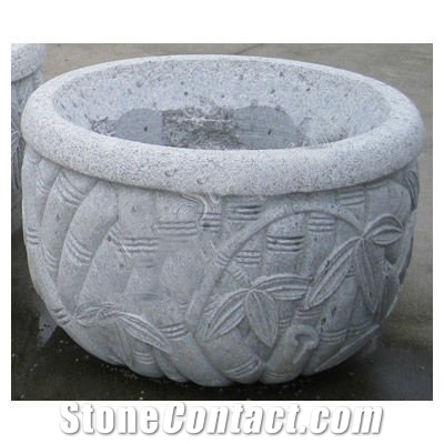 White Marble Round Planter Pots,Flower Stand Pots