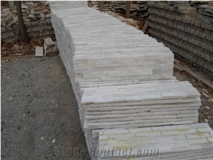 Z-Shaped Pure White Quartzite Stacked Stone Veneer