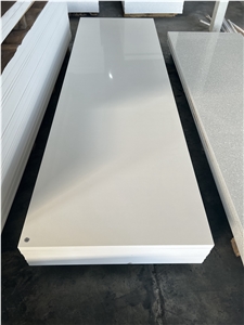 Crystal White Black Pure Quartz Stone Half Slabs 75Cm Width