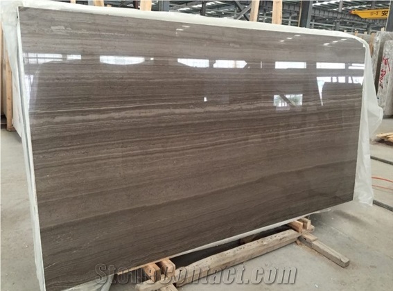 China  Athens Wood Grain Grey Marble Big Polished Slabs