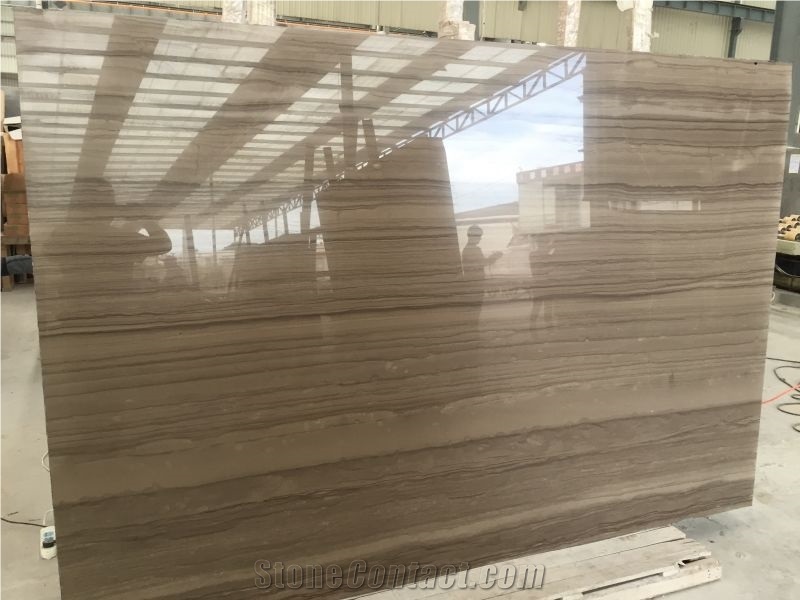 China  Athens Wood Grain Grey Marble Big Polished Slabs