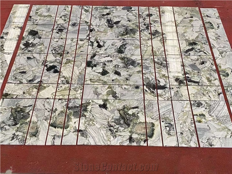 China Cold Jade Green Ice Green Marble Tiles Interior Decor