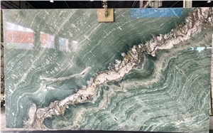 Green Bookmatching Natural Quartize Big Slabs