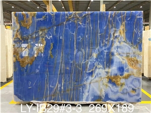 Natural Luxury Blue Onyx Slabs Ocean Blue Onyx Tile