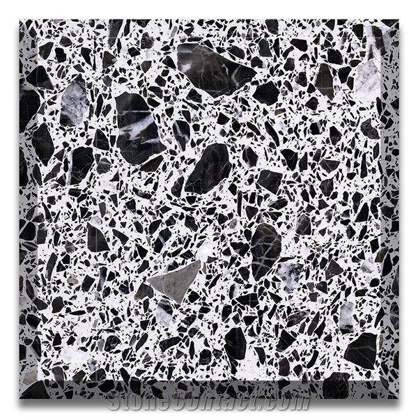 Artificial Cheap Grey Floor Texture Terrazzo Tile Slab