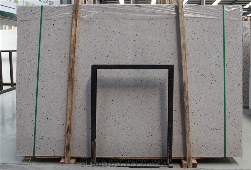 Outdoor Light Gray Concrete Artificial Stone Terrazzo Slab