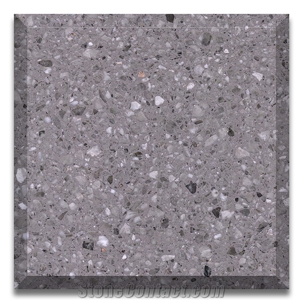 Precast Place Joint Floor Stone Dark Grey Terrazzo Slab Tile