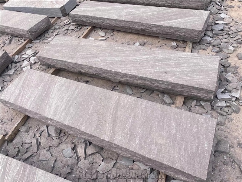 Purple Wood Grain Sandstone Steps,Sandstone Stairs