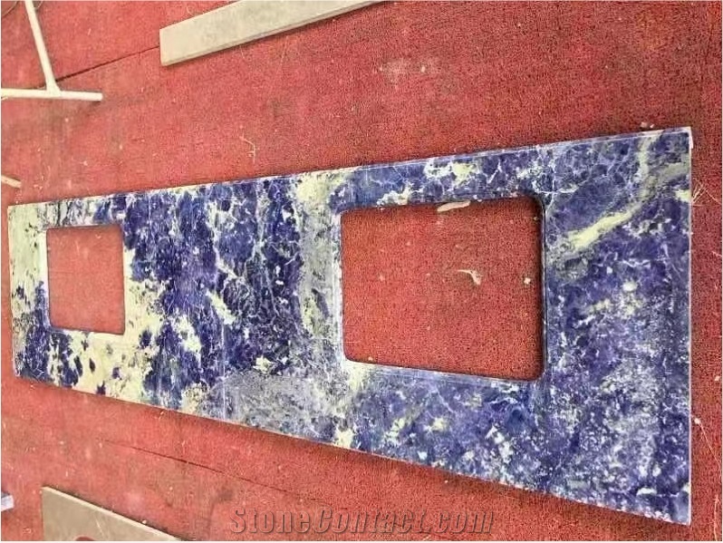 Blue Sodalite Polished Kitchen Counter Top