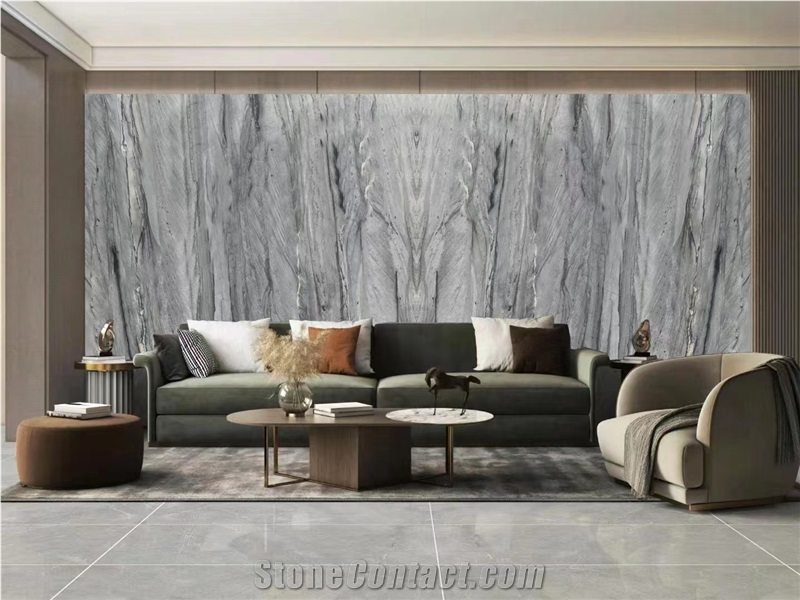 Brazil Morandi Grey Quartzite Polished Wall Panel Slabs